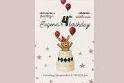 Bunny Birthday Invitation, an Invitation Template by DijanaDesignShop (Thumbnail 1 of 4)
