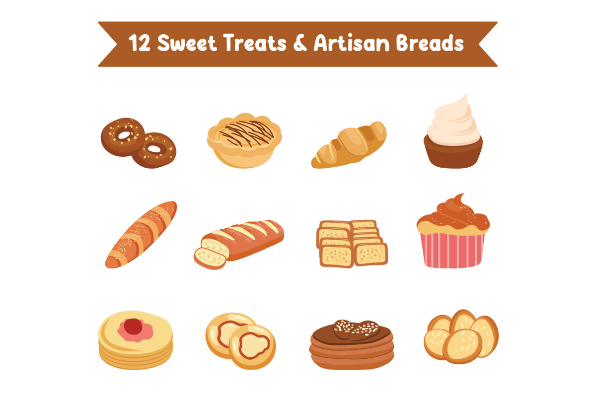 12 Sweet Treats & Artisan Breads, a Food Illustration by jongcreative (Photo 4 of 4)