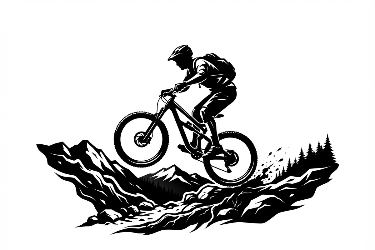 Mountain Biker Silhouette, a Person Illustration by Amazin_art (Photo 21 of 27)