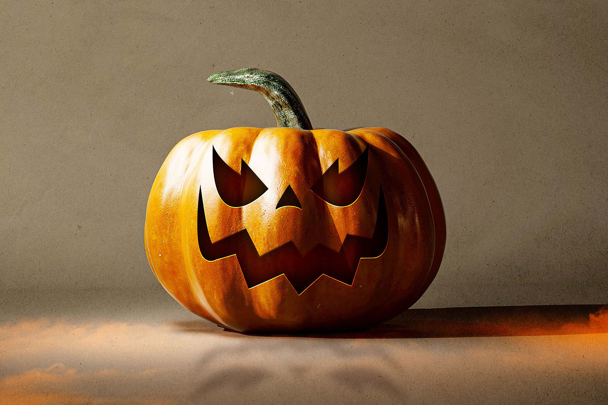 Halloween Pumpkin Logo Mockup, a Product Mockup by DesignerCandies (Photo 2 of 6)