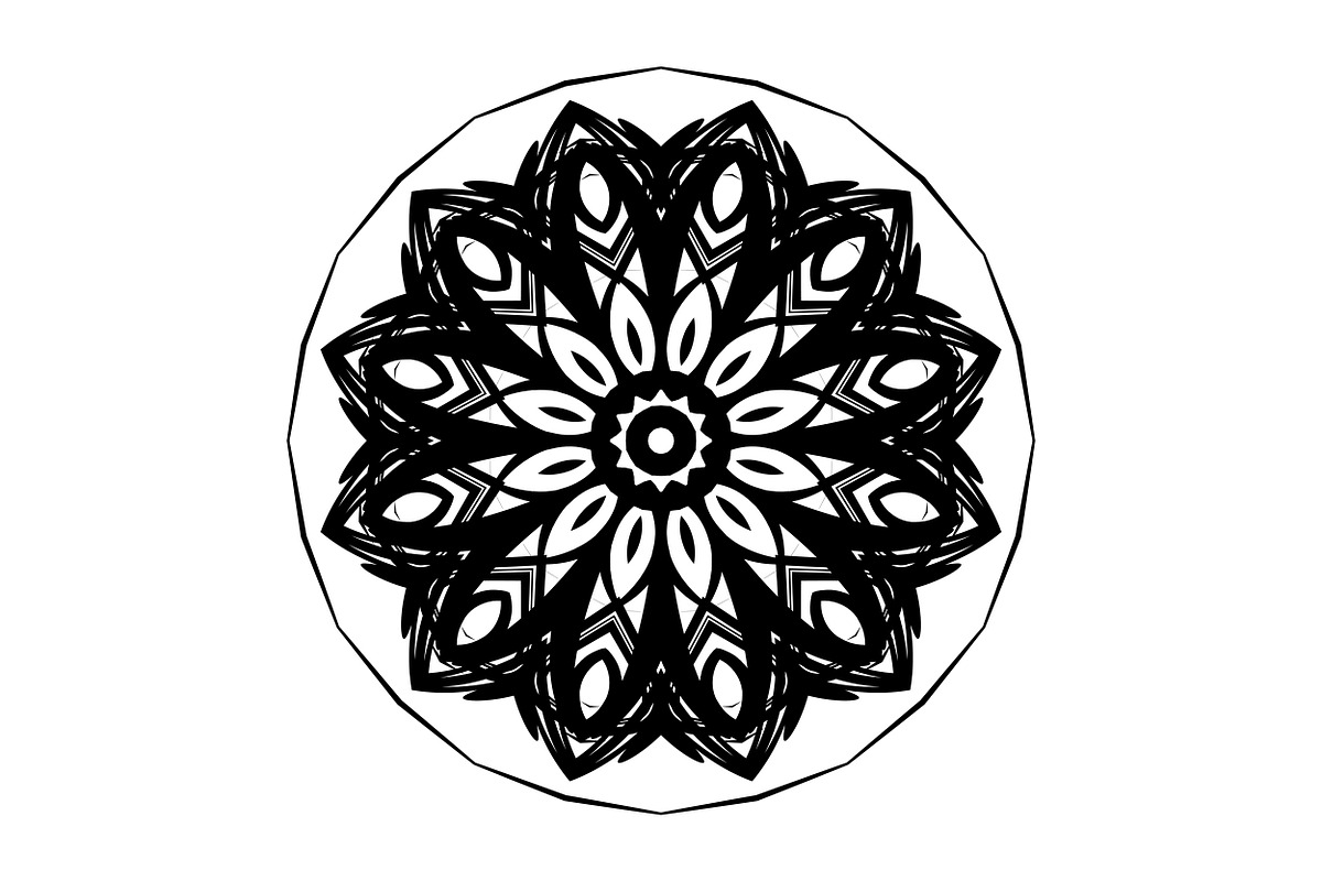 Black and White Mandala Patterns Set, a Decorative Illustration by NJ Himel (Photo 63 of 101)