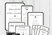 Art Deco Wedding Invitation Template, a Stationery Template by Velvet Letter Studio (Thumbnail 1 of 2)