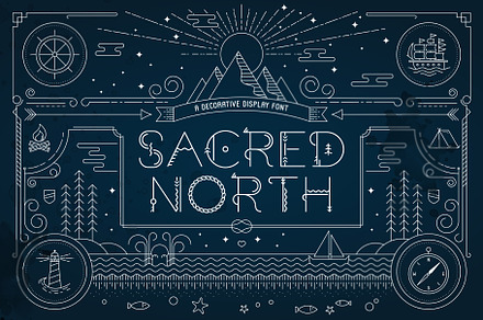 Sacred North Display Font + Extras