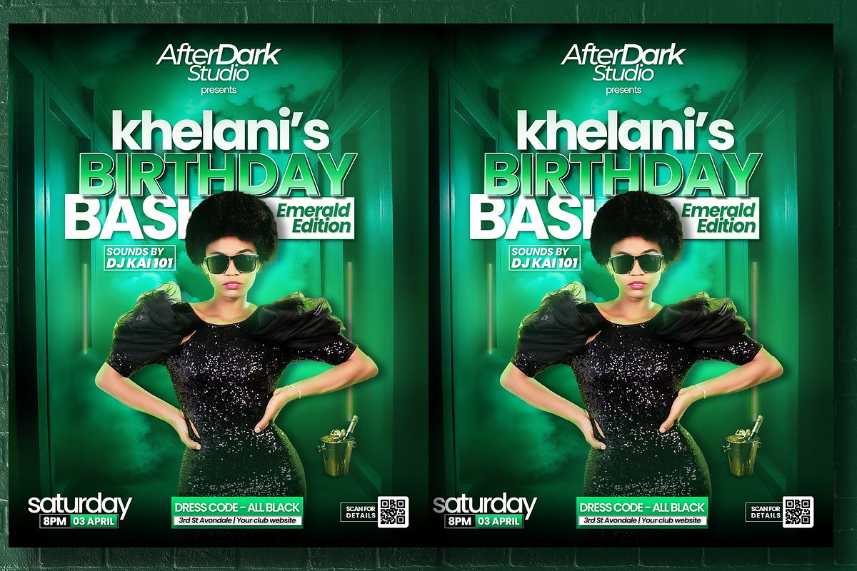 Emerald DJ Birthday Bash Template, a Social Media Template by AfterDark Studio (Photo 2 of 3)