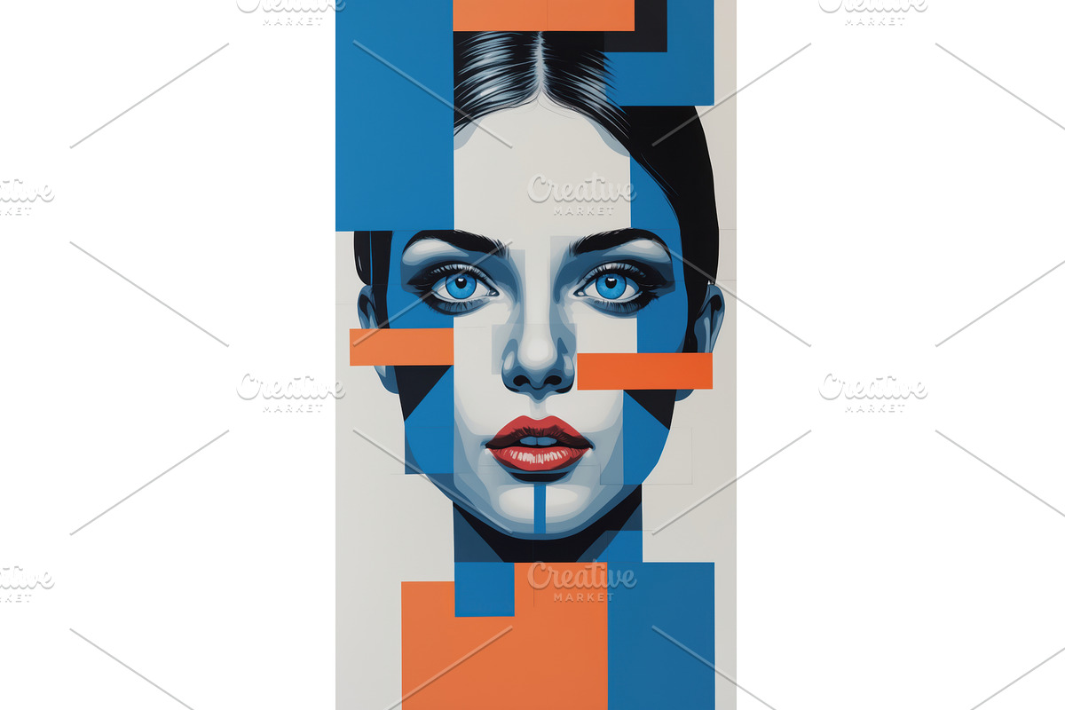 Abstract portrait of a woman with, an Illustration by tilialucida