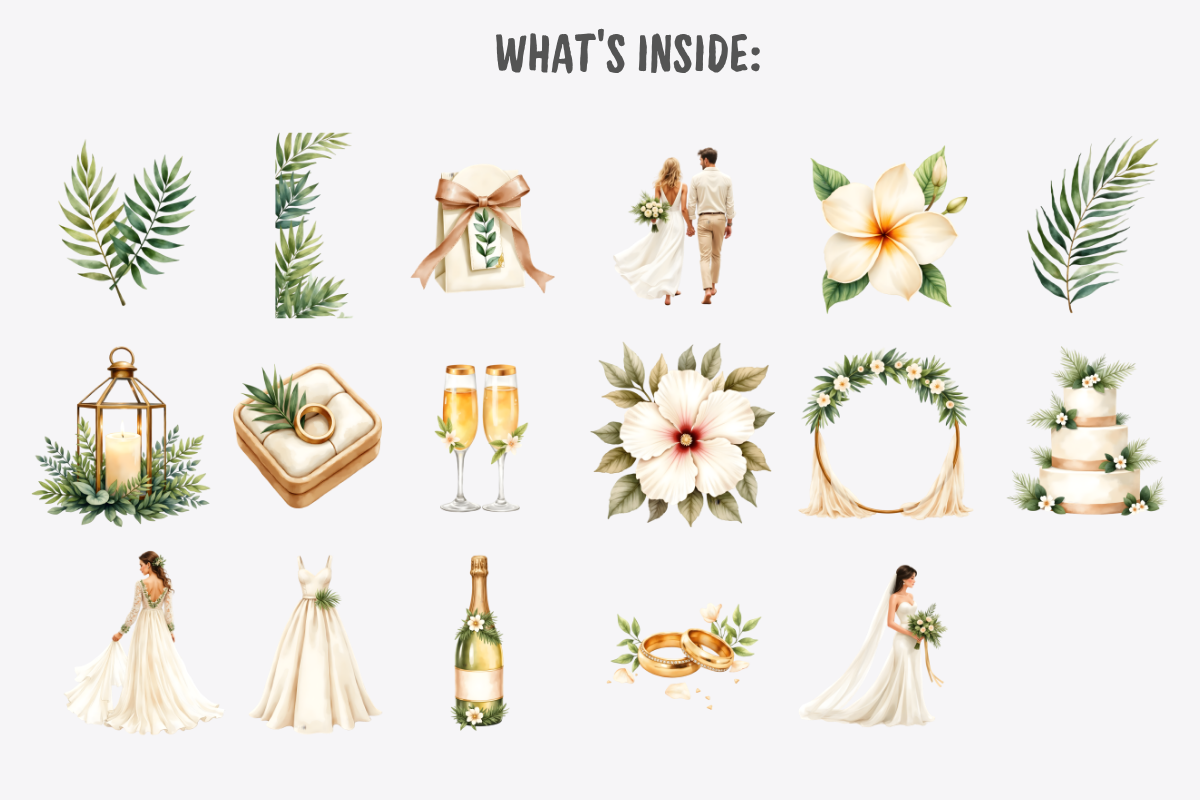 Watercolor Beach Wedding Clipart, a Decorative Illustration by Anca Digital Vibe (Photo 7 of 9)