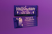 Purple Grunge Halloween Sale Voucher, a Card Template by graphicook (Thumbnail 1 of 3)