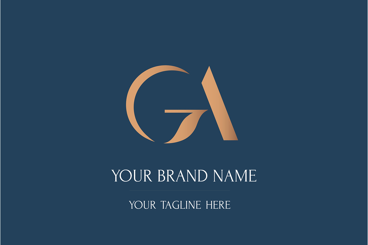 GA classical initials monogram, a Branding & Logo Template by Alexandra De Angelis (Photo 3 of 3)