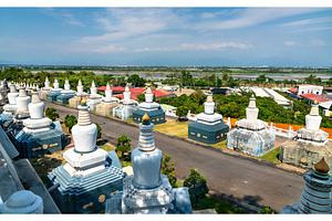 Path of Stupas at Fo Guang Shan, an Architecture Photo by Leonid Andronov