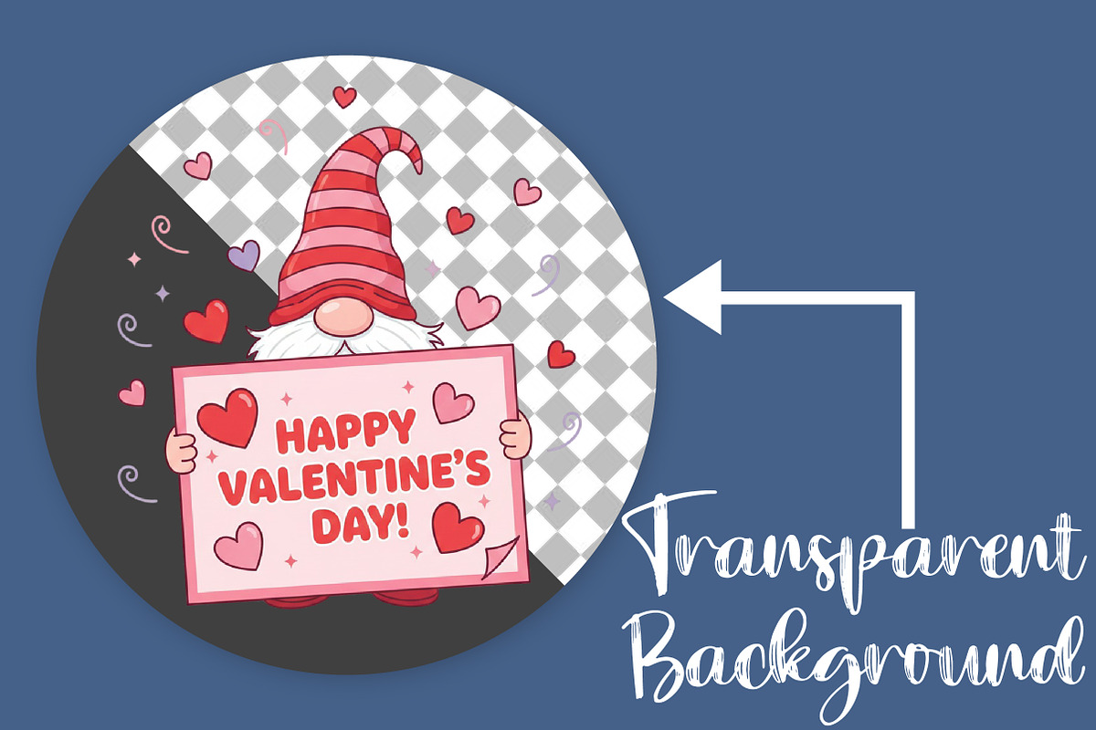 Gnome Valentine Png, Valentine's Day, an Illustration by Canvas Craft (Photo 2 of 7)