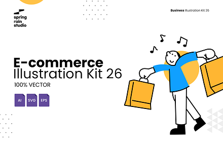 Minimal E-commerce line Illustration