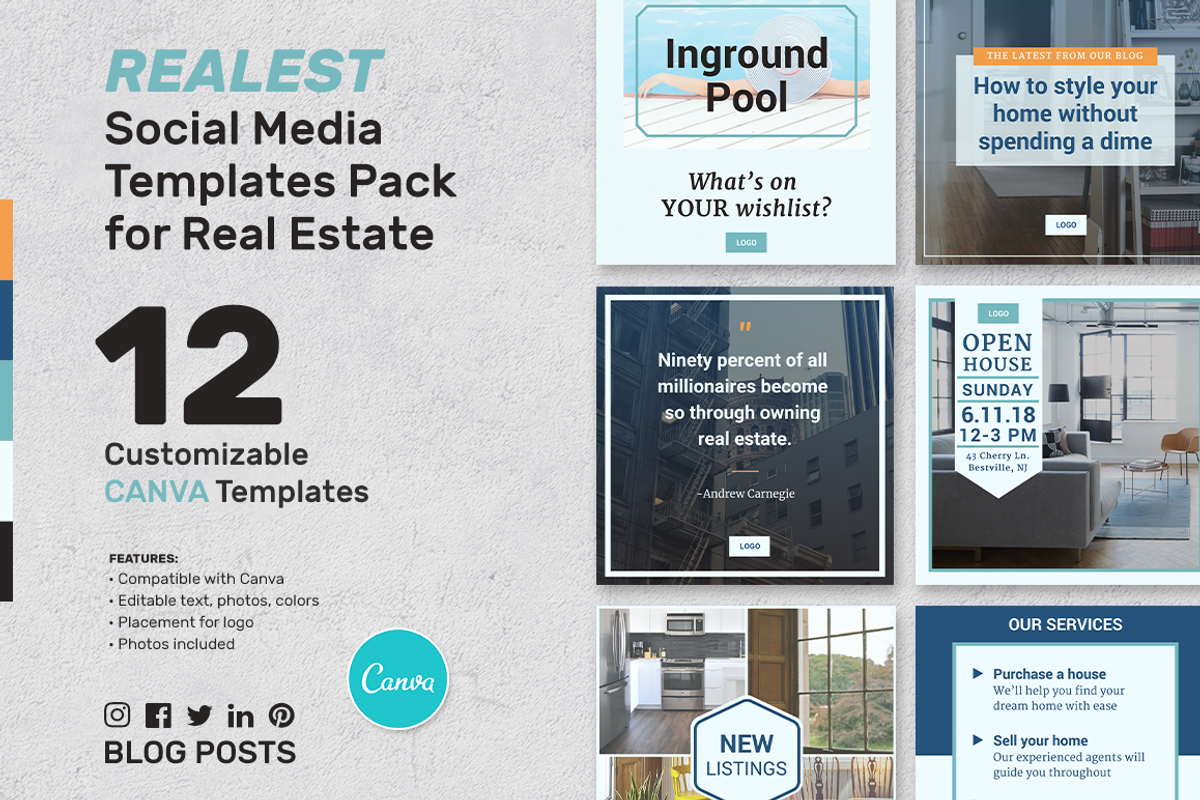 CANVA Real Estate Banners, a Social Media Template by Aviva Designs (Photo 1 of 3)