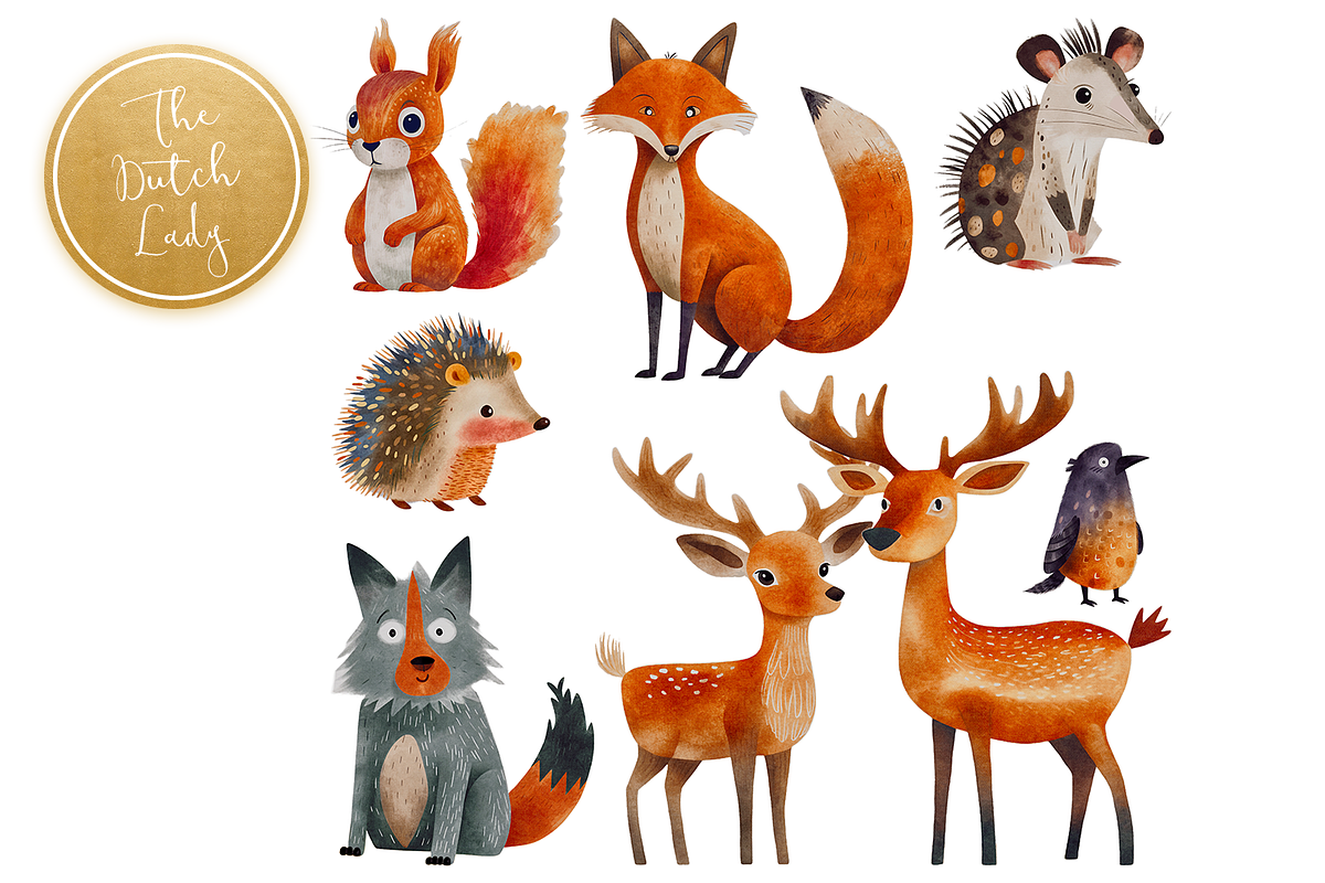 Autumn Animals Clipart Set, an Animal Illustration by The Dutch Lady Designs (Photo 5 of 7)