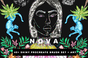 Nova Procreate Glitter Brushes, a Brushes & More by Neon Wild (Thumbnail 1 of 8)