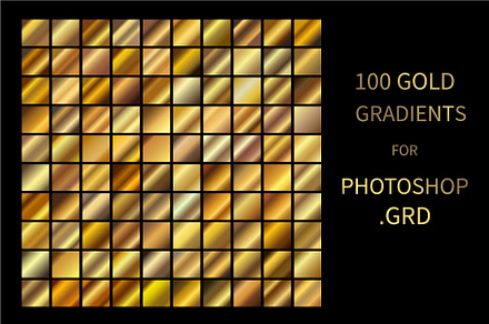 Gold Gradients for Photoshop .GRD, a Gradient Add-On by Juksy