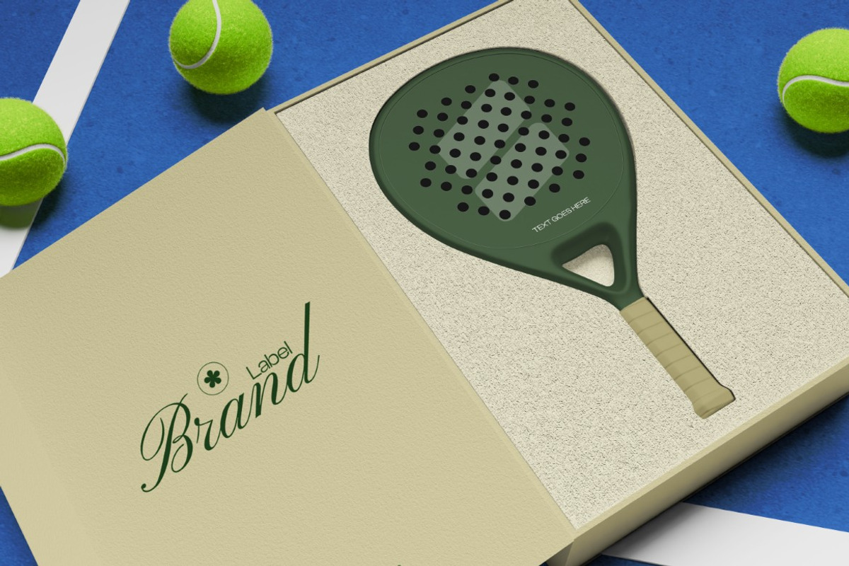 Padel Racket Packaging Mockup, a Cups & Container Mockup by graphicook (Photo 4 of 4)