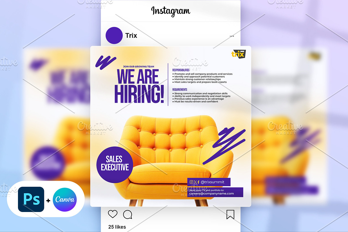 We are Hiring Square Flyer, a Social Media Template by Vintage Impressions (Photo 1 of 6)