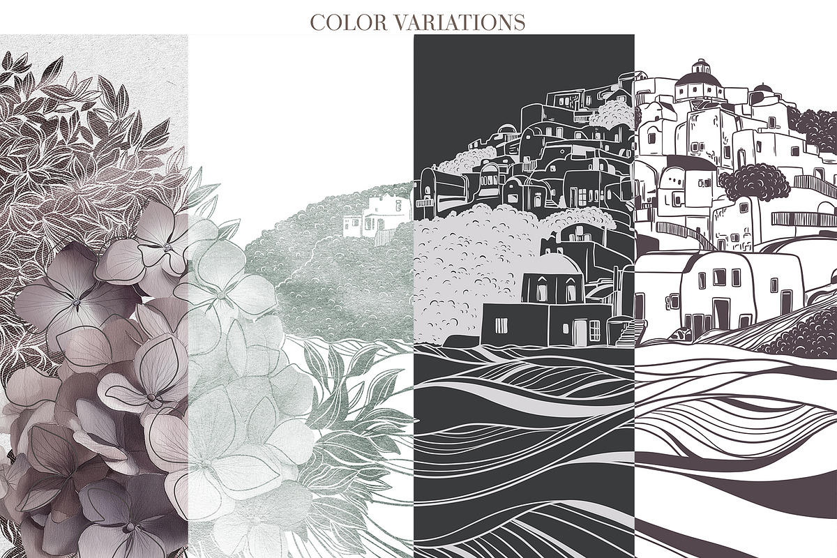 Hand Drawn Mediterranean Wallpaper, a Wallpaper Graphic by Nature.Of.Kate (Photo 3 of 13)