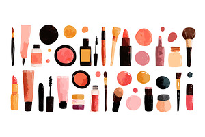 Beauty products cosmetic flat, an Object Illustration by Onyx