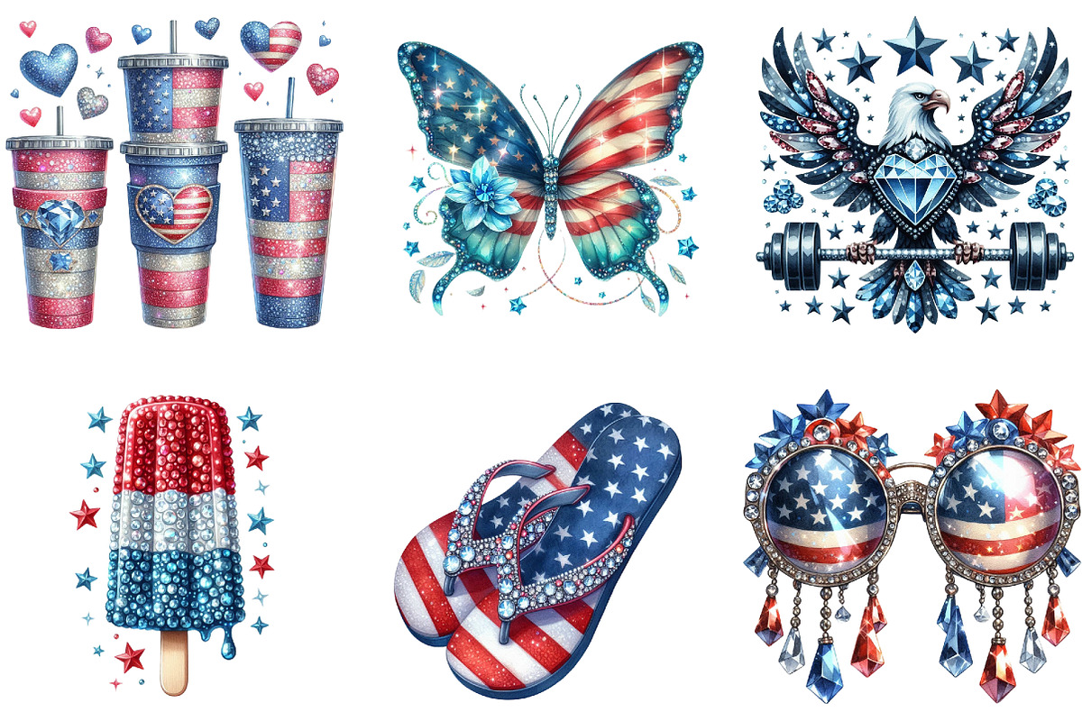 Rhinestone Sparkle American, an Illustration by DreamArtGraphic (Photo 3 of 5)