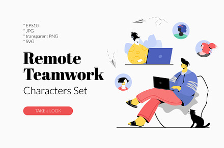 **Remote Teamwork Characters Set**