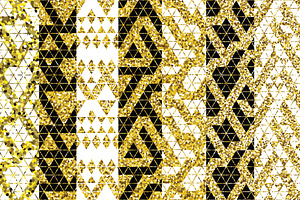 22 Tribal Glitter Golden Patterns