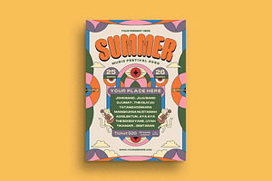 Modern Geometric Summer Music Fest, a Flyer Template by megarez
