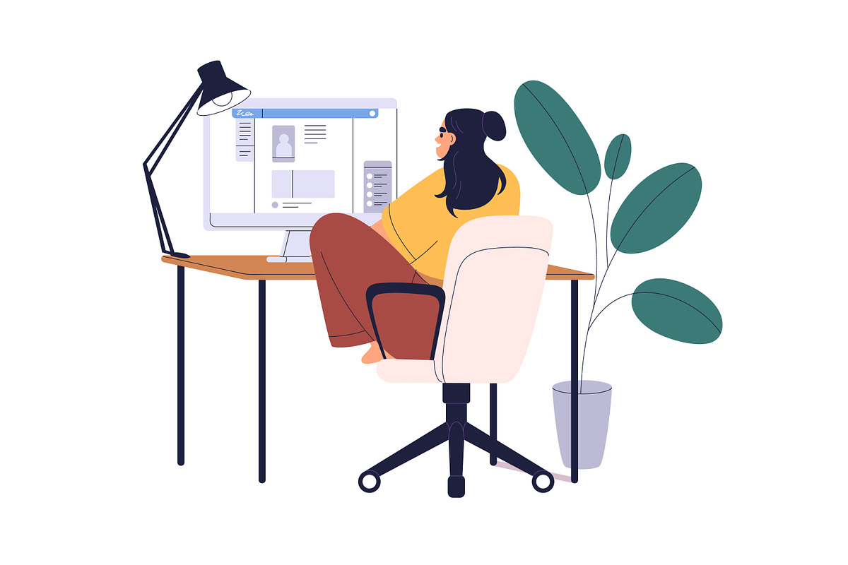 Business women work at computer set, a Work Illustration by Good Studio (Photo 3 of 4)