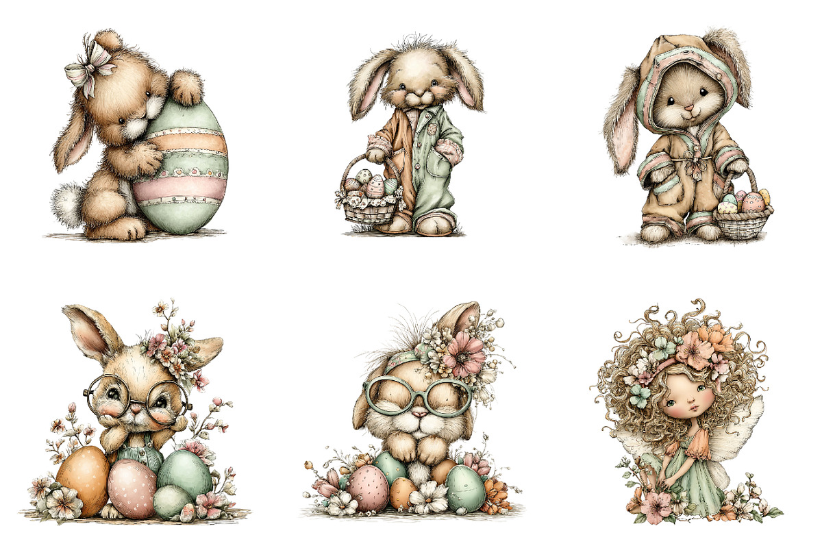 Whimsical easter clipart - Spring, an Illustration by SinaCreation (Photo 3 of 11)
