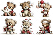 Whimsical Teddy Bear Clipart Bear, an Illustration by Craft Nest (Thumbnail 3 of 11)