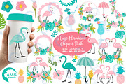 Tropical Flamingos AMB-2618, an Illustration by AMBillustrations (Thumbnail 1 of 5)