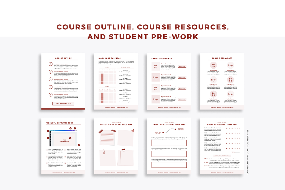 Canva Workbook Template Courses, a Magazine Template by ProductiveandFree (Photo 5 of 21)