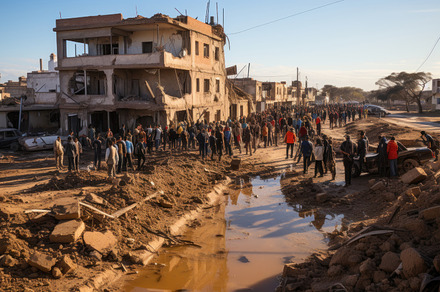 Unidentified people in in Gaza City. Israel and Palestine war co, a Person Photo by AS photostudio