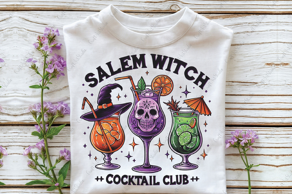 Halloween Salem Witch Cocktail Club, an Illustration by CraftArtStudio (Photo 2 of 4)