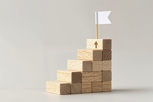 Wooden blocks staircase, a Photo by rarrarorro