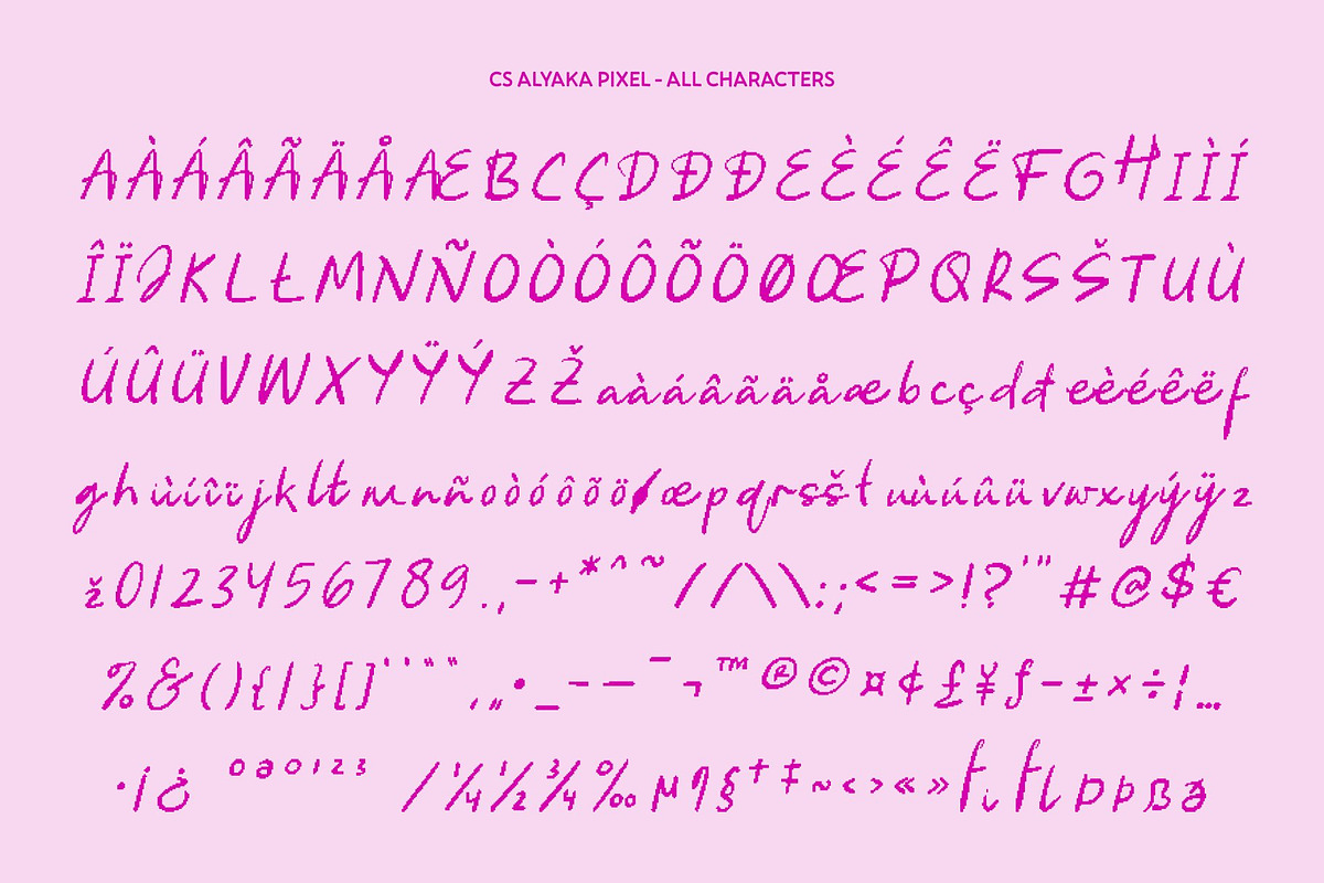 CS Alyaka Pixel, a Script Font by Craft Supply Co. (Photo 8 of 8)