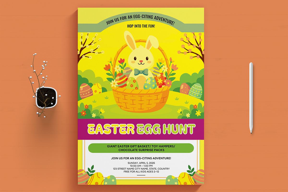 Easter Egg Hunt Flyer Template, a Flyer Template by MightyDesign (Photo 1 of 8)