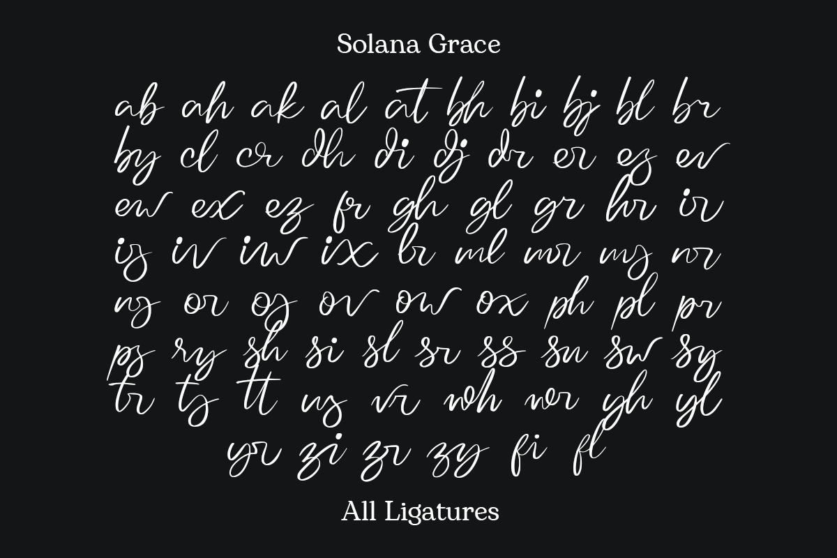Solana Grace – Elegant Script Font, a Script Font by RagamKata (Photo 11 of 12)