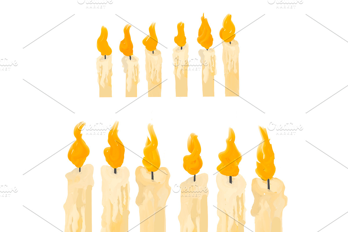 Set of hand drawn candles, an Illustration by Courtney Leigh creates (Photo 3 of 3)