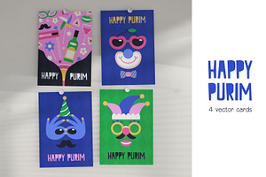 Happy Purim carnival poster cards, a Decorative Illustration by Good Studio