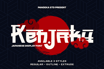 Kenjaku - 3 Japanese and Korean Font, a Handwritten Font by Pandeka Studio
