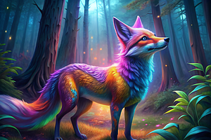 Vibrant Fox Print