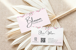 Floral Business Card Canva Template, a Business Card Template by Arslan