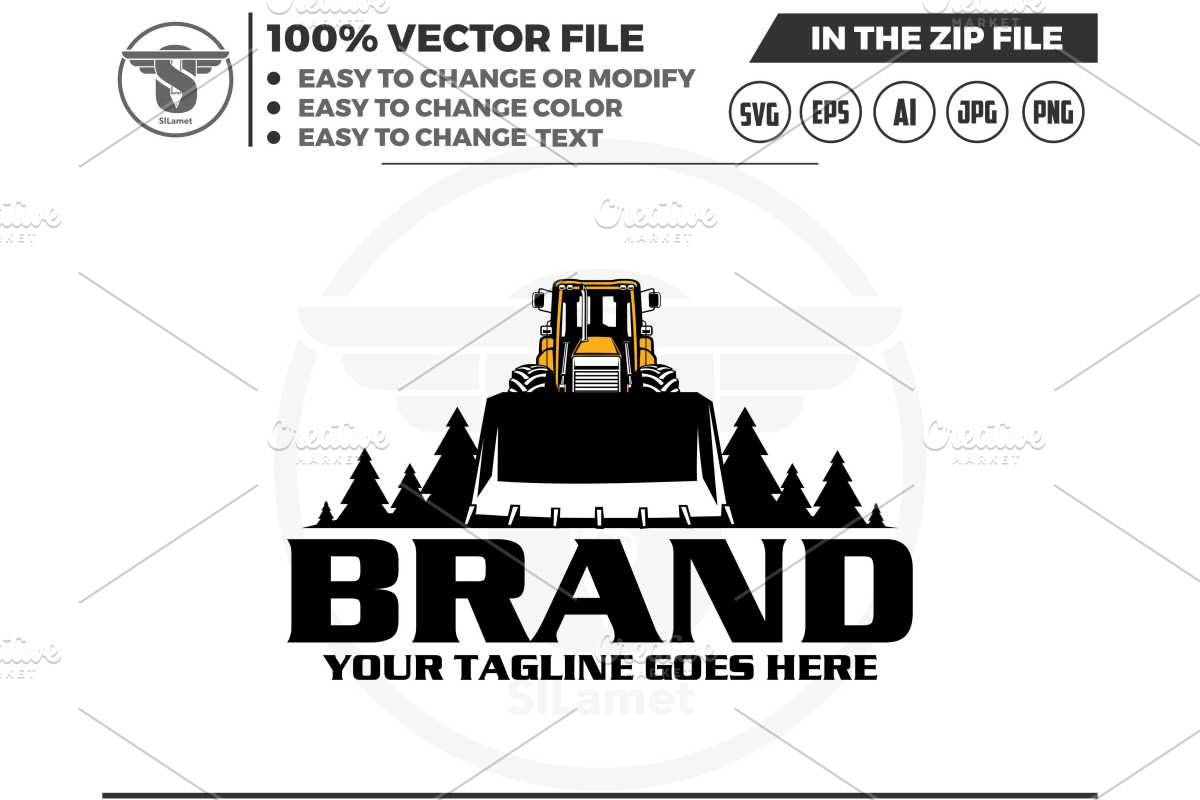 bulldozer logo, a Branding & Logo Template by slLametDesigns