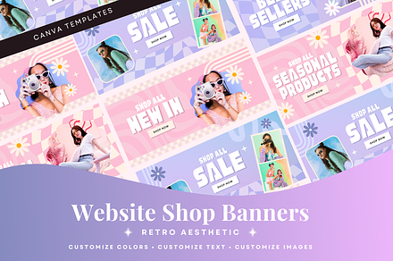 Retro Shopify Store Banners, a Shopify Template by Template Twist Shop