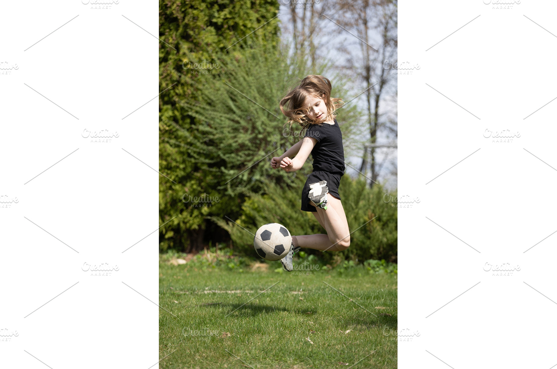 Girls playing with a soccer ball, a Sports & Recreation Photo by Nenahliadava Design