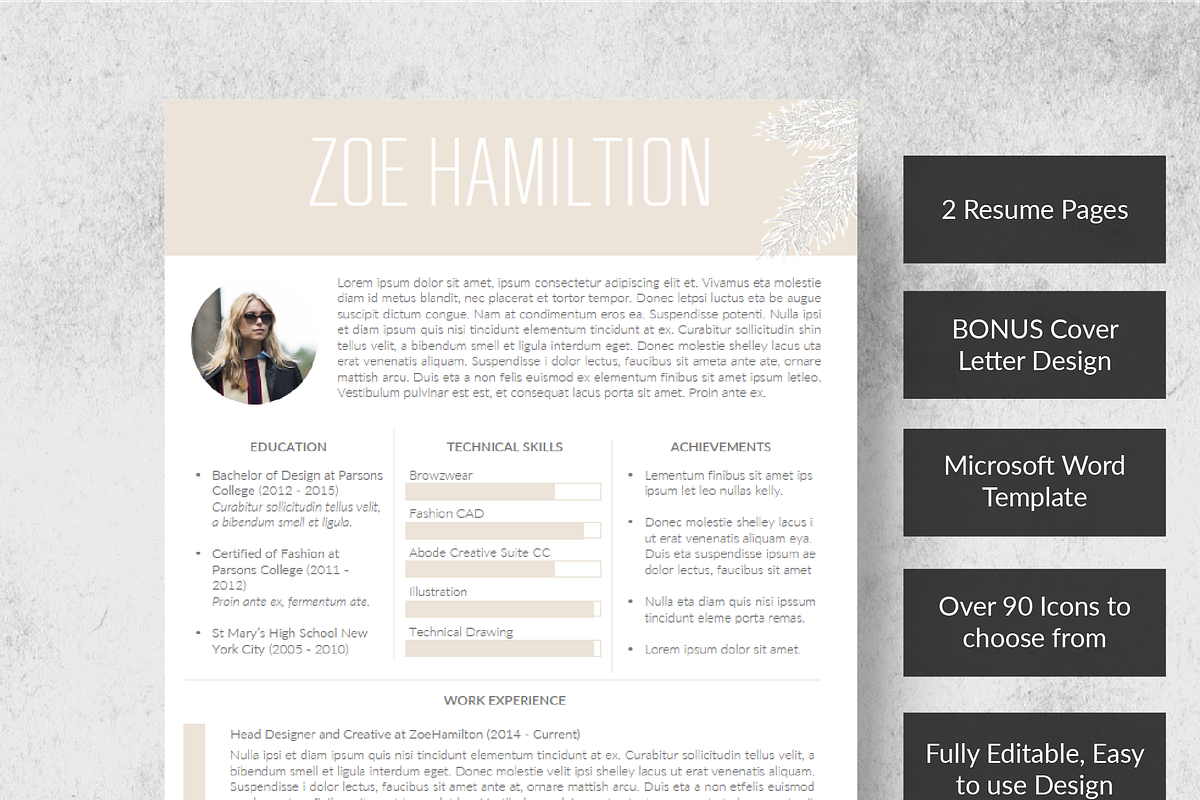 Honey Resume Template + Cover Letter, a Resume Template by Made By Hamilton (Photo 4 of 4)