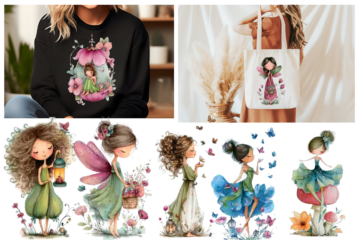 Watercolor Fairy Clipart, an Illustration by Designworld (Photo 5 of 6)