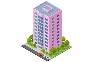 sometric Pink High Rise Apartment