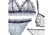 Lace Black Lingerie Set, an Object Illustration by Natikka Art (Thumbnail 3 of 3)